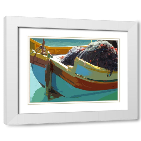 Time to Fish I White Modern Wood Framed Art Print with Double Matting by Mack