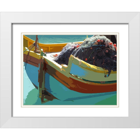 Time to Fish I White Modern Wood Framed Art Print with Double Matting by Mack
