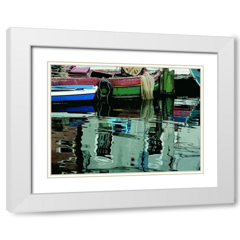 Time to Fish II White Modern Wood Framed Art Print with Double Matting by Mack