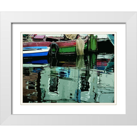 Time to Fish II White Modern Wood Framed Art Print with Double Matting by Mack
