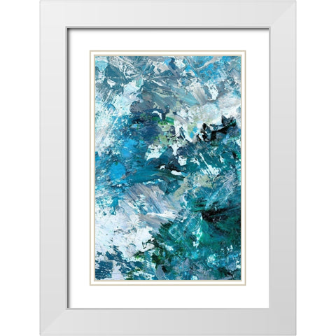 Multiple Blues I White Modern Wood Framed Art Print with Double Matting by King