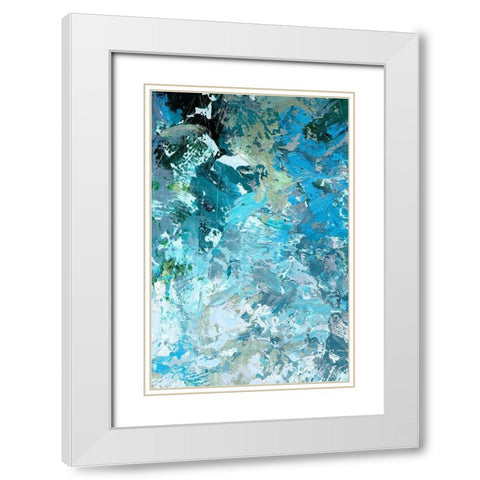Multiple Blues II White Modern Wood Framed Art Print with Double Matting by King