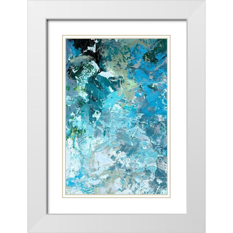 Multiple Blues II White Modern Wood Framed Art Print with Double Matting by King