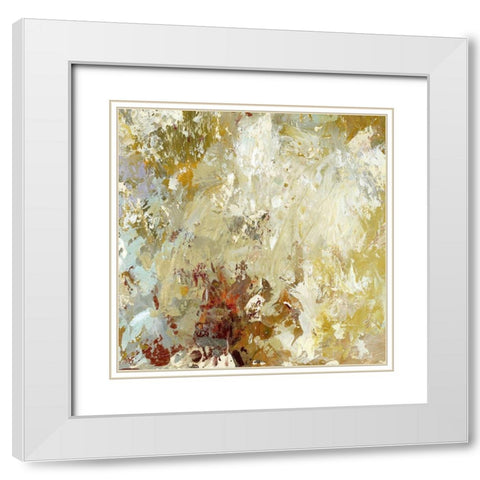 Layered Paint I White Modern Wood Framed Art Print with Double Matting by King