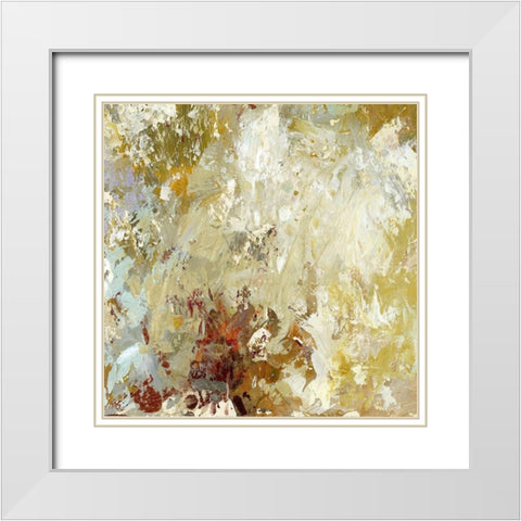 Layered Paint I White Modern Wood Framed Art Print with Double Matting by King