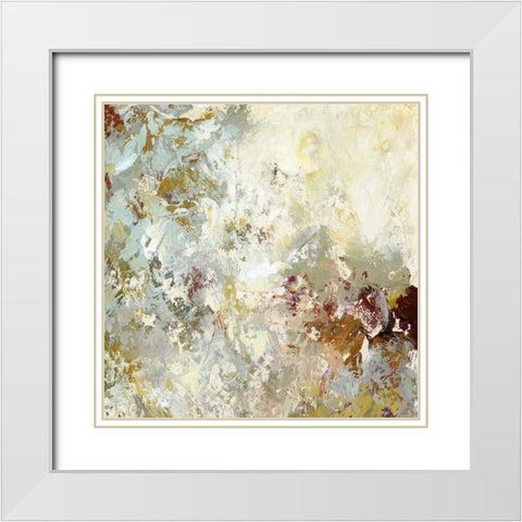 Layered Paint II White Modern Wood Framed Art Print with Double Matting by King