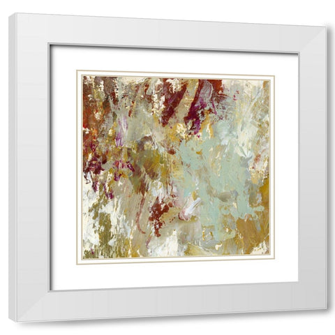 Layered Paint III White Modern Wood Framed Art Print with Double Matting by King