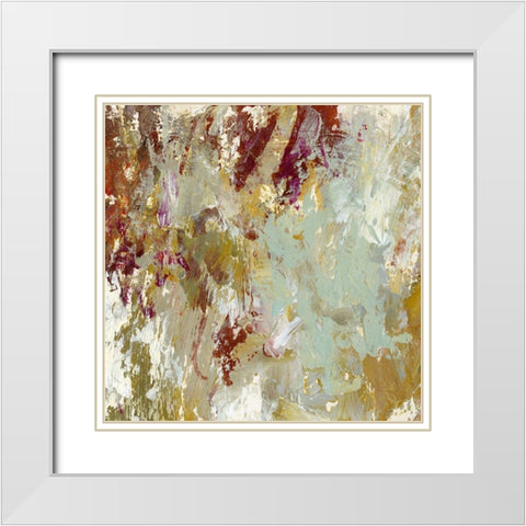 Layered Paint III White Modern Wood Framed Art Print with Double Matting by King