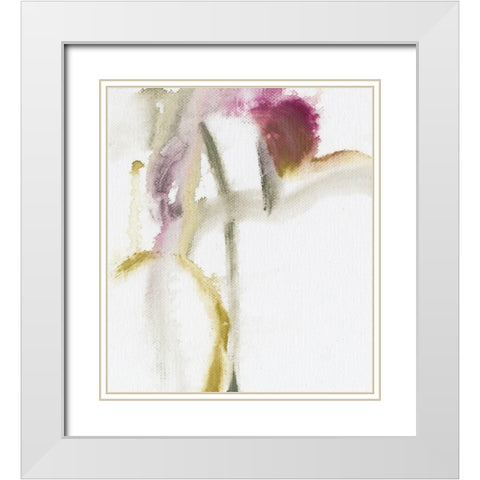 Softness II White Modern Wood Framed Art Print with Double Matting by King