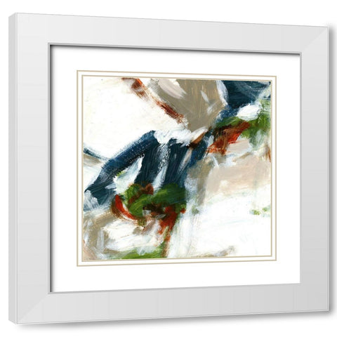 Movement I White Modern Wood Framed Art Print with Double Matting by King