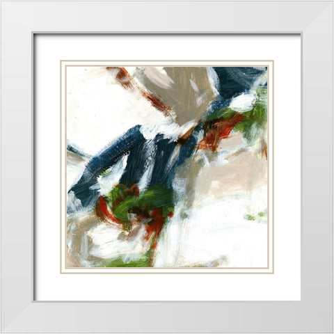 Movement I White Modern Wood Framed Art Print with Double Matting by King