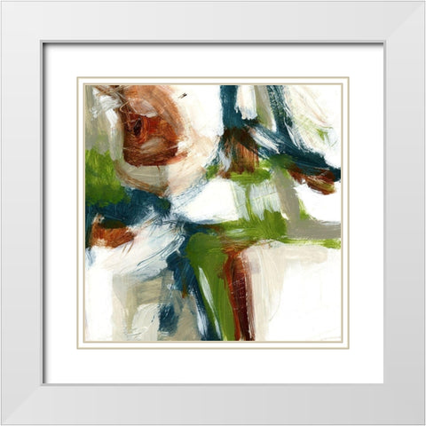 Movement II White Modern Wood Framed Art Print with Double Matting by King