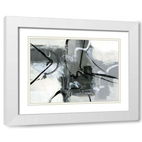 Shades of Gray I White Modern Wood Framed Art Print with Double Matting by King