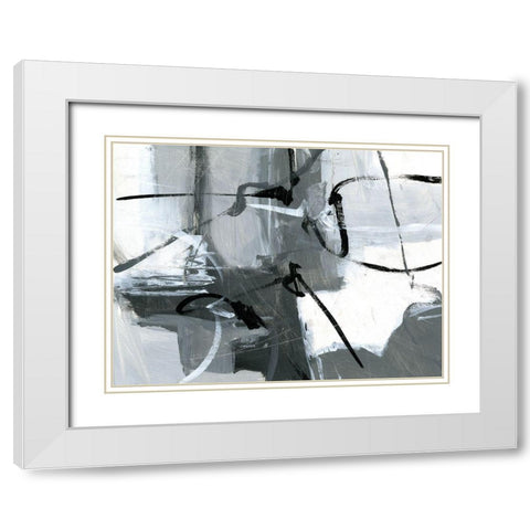 Shades of Gray II White Modern Wood Framed Art Print with Double Matting by King
