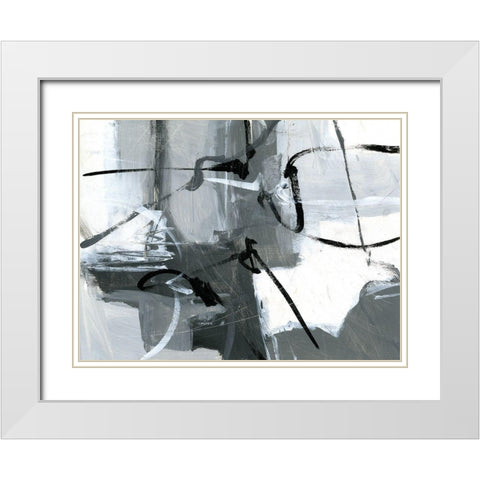 Shades of Gray II White Modern Wood Framed Art Print with Double Matting by King