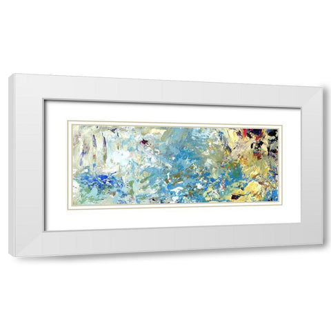 Connective I White Modern Wood Framed Art Print with Double Matting by King