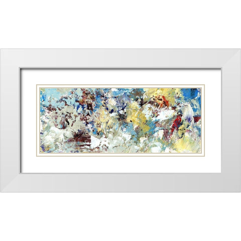Connective II White Modern Wood Framed Art Print with Double Matting by King
