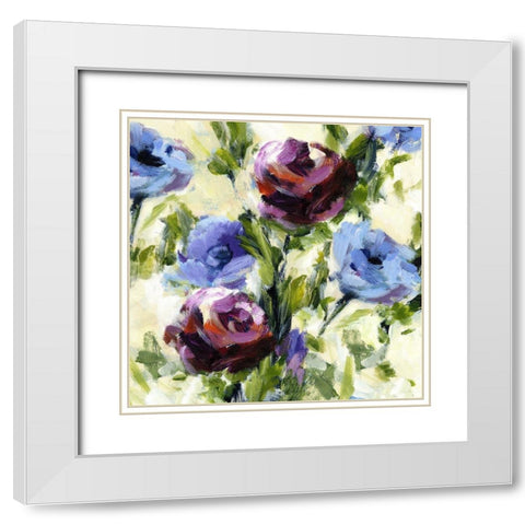Floral Banquet II White Modern Wood Framed Art Print with Double Matting by King