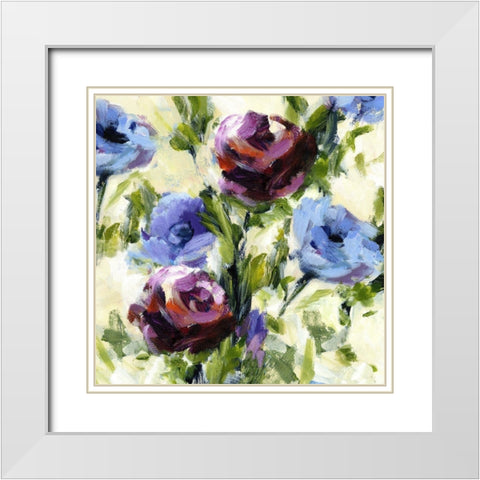 Floral Banquet II White Modern Wood Framed Art Print with Double Matting by King
