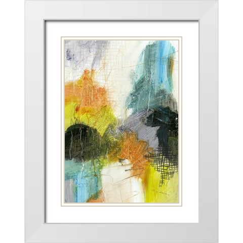 Patch I White Modern Wood Framed Art Print with Double Matting by King