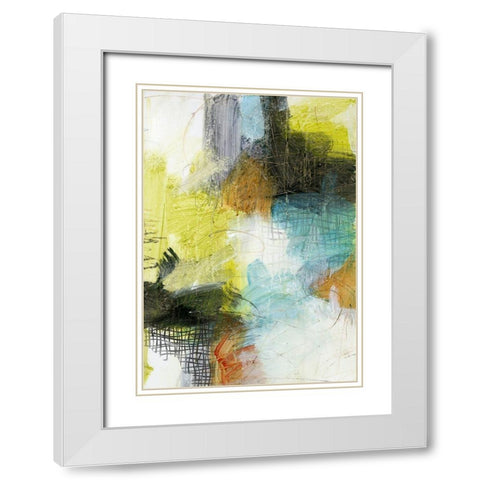 Patch II White Modern Wood Framed Art Print with Double Matting by King