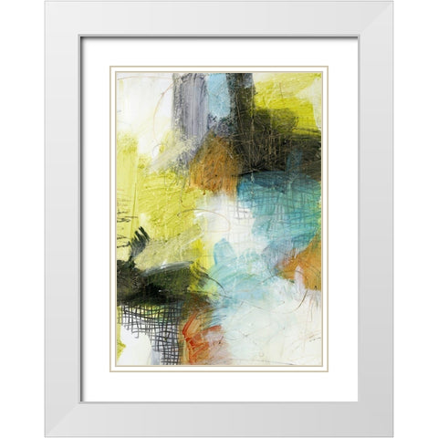 Patch II White Modern Wood Framed Art Print with Double Matting by King