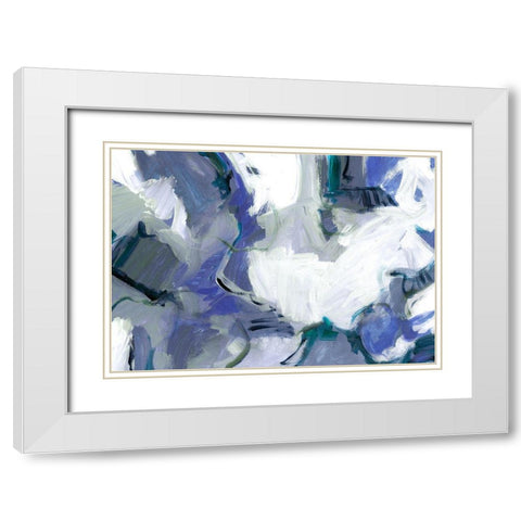 Travelers Blue White Modern Wood Framed Art Print with Double Matting by King