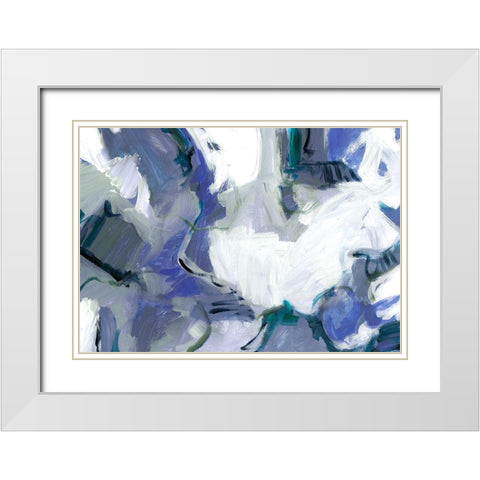 Travelers Blue White Modern Wood Framed Art Print with Double Matting by King