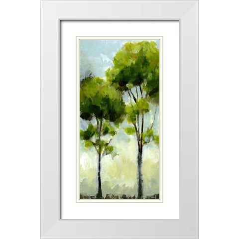 Tree II White Modern Wood Framed Art Print with Double Matting by King