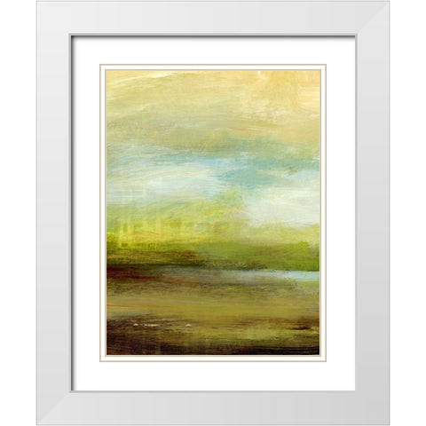 Distant Pond I White Modern Wood Framed Art Print with Double Matting by King