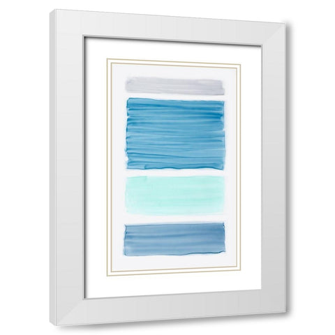 Bar Blue I White Modern Wood Framed Art Print with Double Matting by King