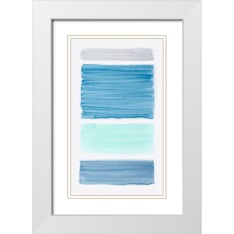Bar Blue I White Modern Wood Framed Art Print with Double Matting by King