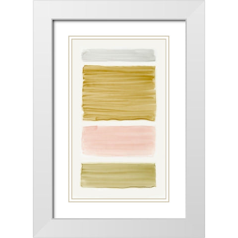 Bar Gold I White Modern Wood Framed Art Print with Double Matting by King
