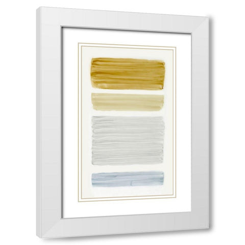 Bar Gold II White Modern Wood Framed Art Print with Double Matting by King