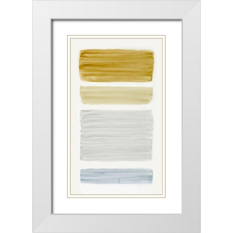 Bar Gold II White Modern Wood Framed Art Print with Double Matting by King