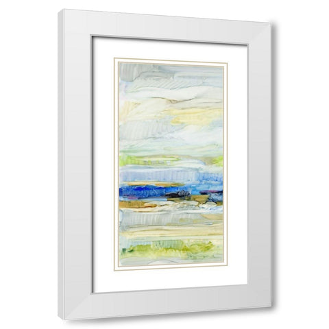 Blue Ridge I White Modern Wood Framed Art Print with Double Matting by King