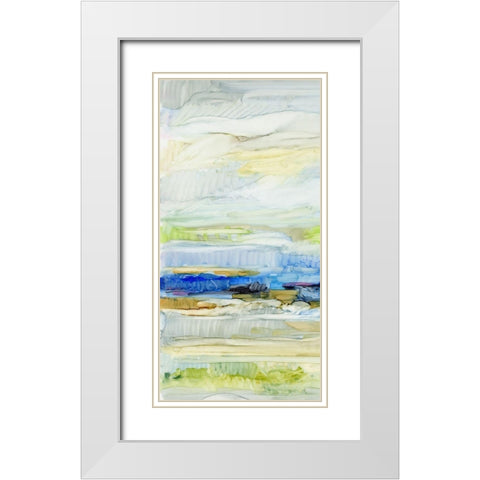 Blue Ridge I White Modern Wood Framed Art Print with Double Matting by King