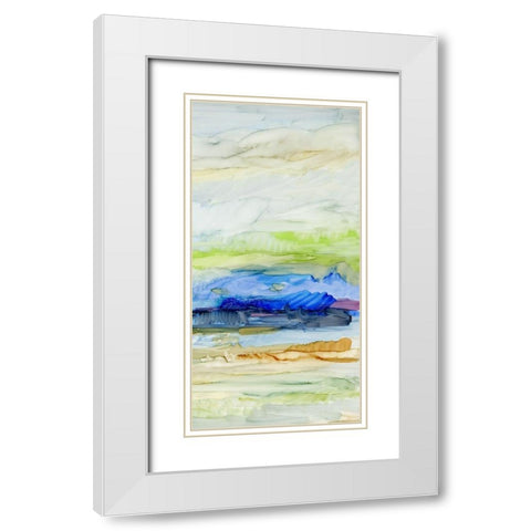 Blue Ridge II White Modern Wood Framed Art Print with Double Matting by King