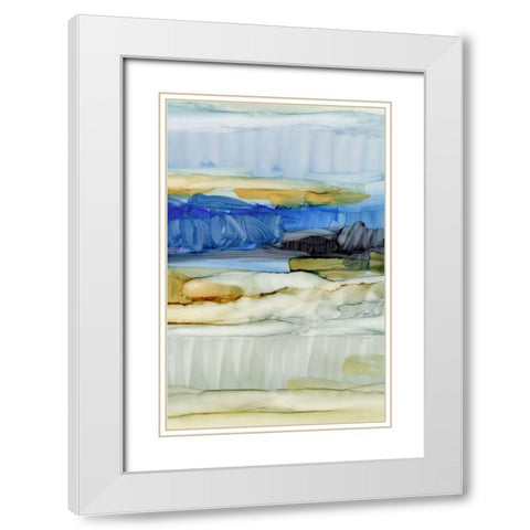 Fluid I White Modern Wood Framed Art Print with Double Matting by King