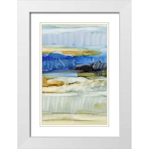 Fluid I White Modern Wood Framed Art Print with Double Matting by King