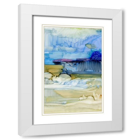 Fluid II White Modern Wood Framed Art Print with Double Matting by King