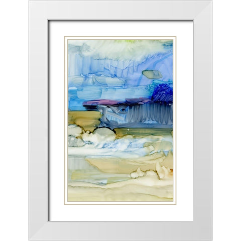 Fluid II White Modern Wood Framed Art Print with Double Matting by King