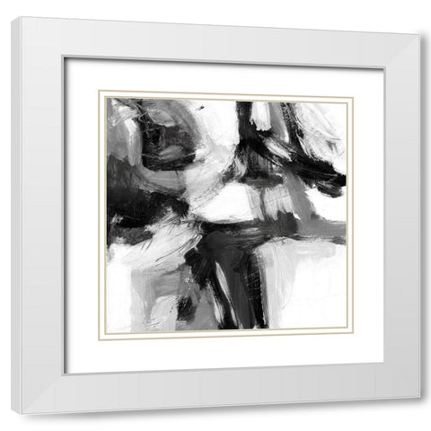 Night Wind I White Modern Wood Framed Art Print with Double Matting by King