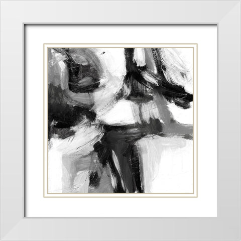 Night Wind I White Modern Wood Framed Art Print with Double Matting by King