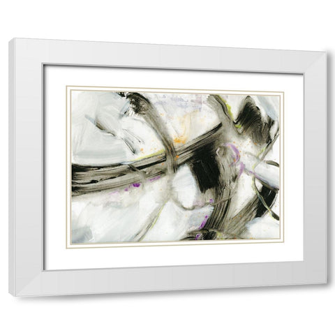 Swash I White Modern Wood Framed Art Print with Double Matting by King