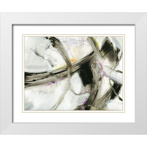 Swash I White Modern Wood Framed Art Print with Double Matting by King