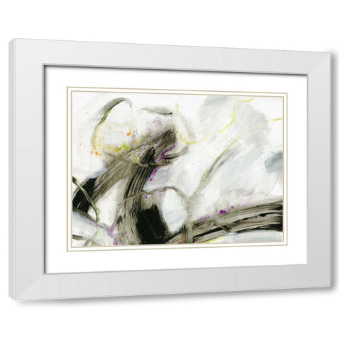 Swash II White Modern Wood Framed Art Print with Double Matting by King
