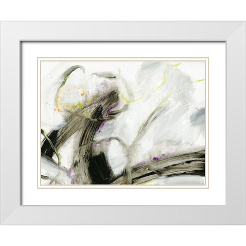 Swash II White Modern Wood Framed Art Print with Double Matting by King