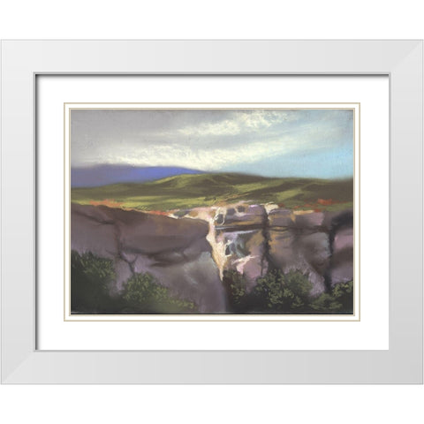 Over The Edge I White Modern Wood Framed Art Print with Double Matting by Ricci