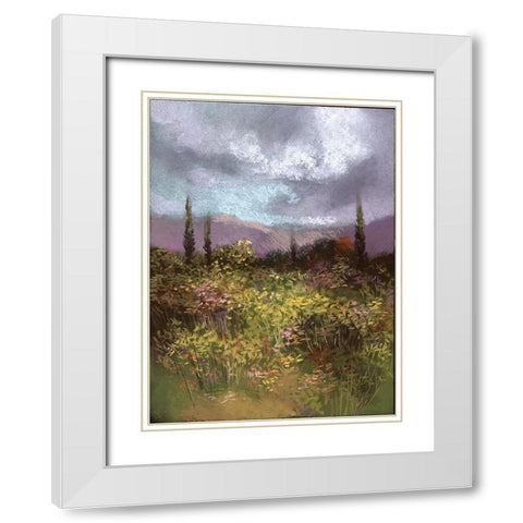 Pastel Landscape II White Modern Wood Framed Art Print with Double Matting by Ricci